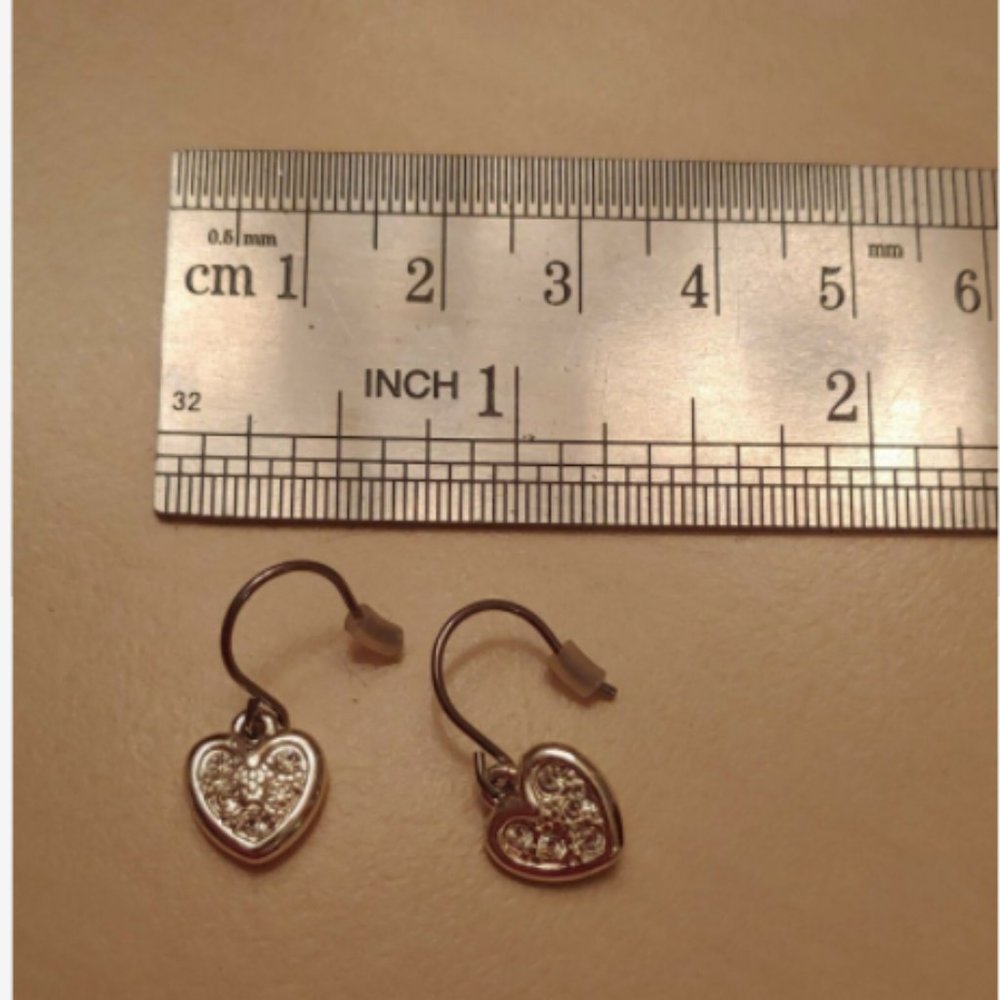 Claire's Silver Tone Heart Dangle Earrings